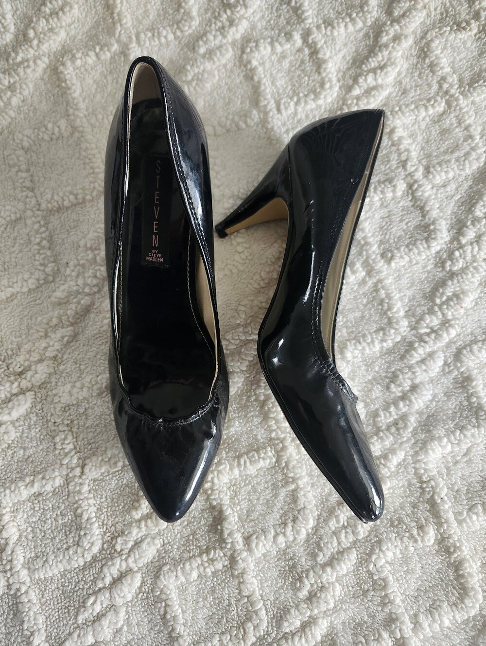 Steve Madden Black Patent Pointed Toe Stiletto Pumps | Size 7.5 | Like New